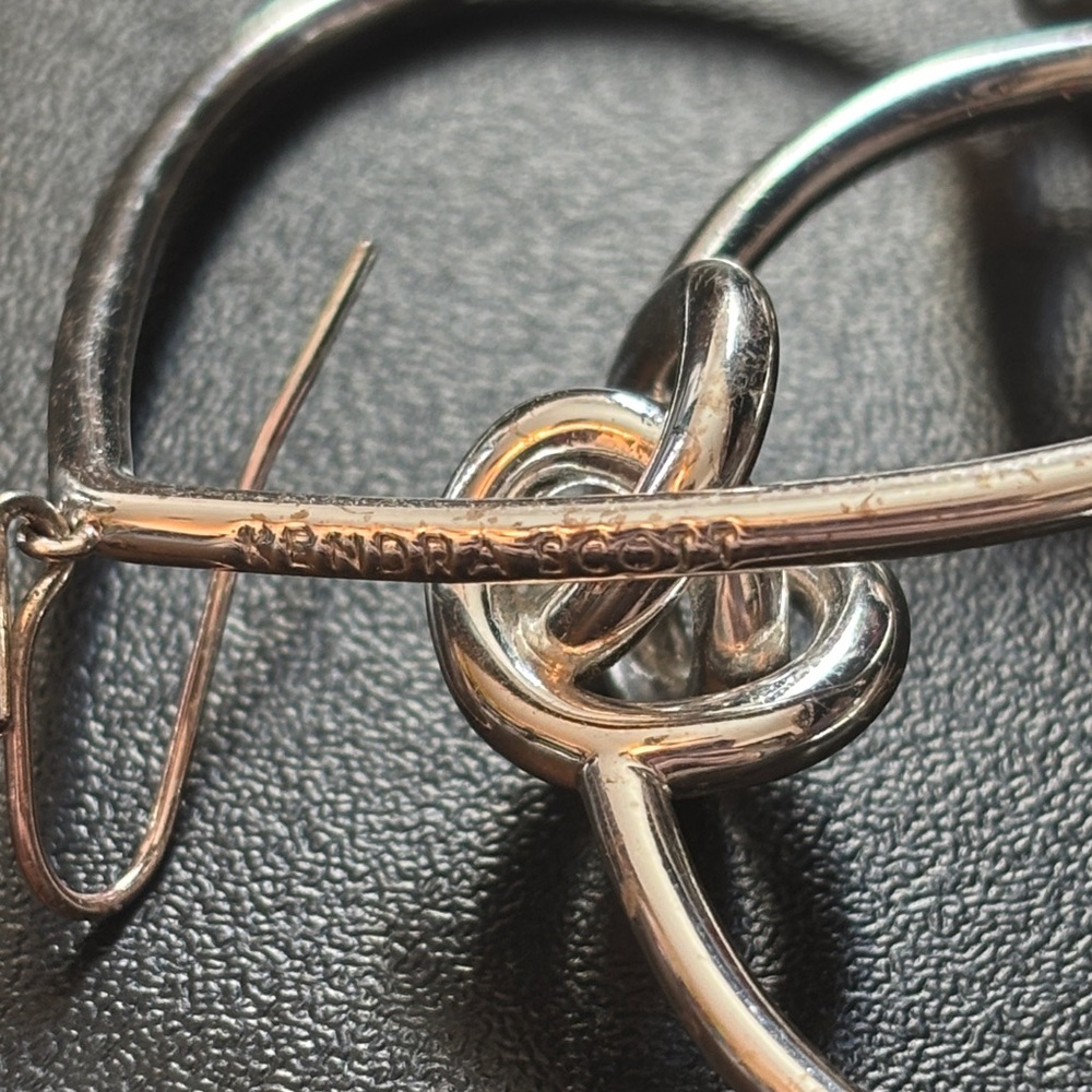 Kendra Scott Silver Knot Hoop Earrings - Picture 3 of 3